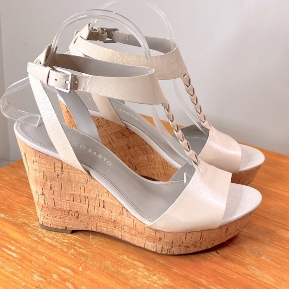 Franco Sarto Serenity Leather Wedge Sandals - Picture 4 of 14